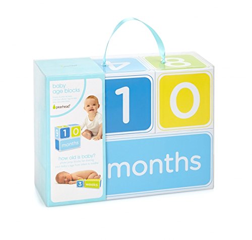 Pearhead Baby Age Photo Sharing Blocks, Blue