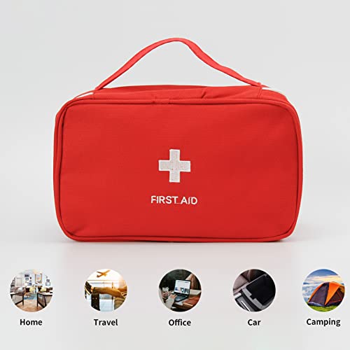 Image of TOPASION Portable Empty First Aid Kit Bag, Travel Medicine Pouch, Small Medical Bag (2 Pieces Red)