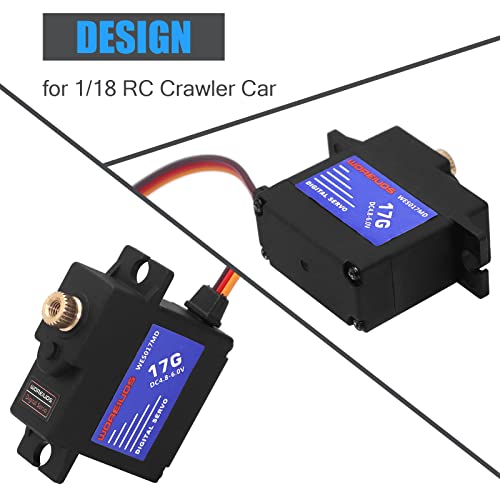 Woaeiuos 17G Rc Digital Servo, High Torque Waterproof Metal Gear Servo With Servo Horn For Axial Scx24 Car Boat Model Upgrade Parts #TOP4