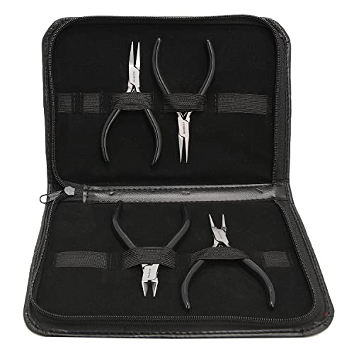 The Beadsmith Slim Line Pliers Set, Extra Fine Tips, 4.5 Inches, 4-Pieces: Round Nose, Chain Nose - Image 4
