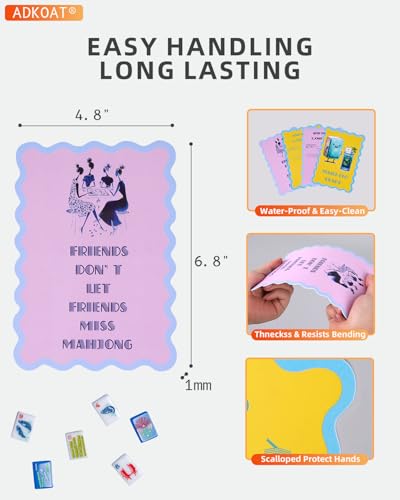 Adkoat Mahjong Shuffler Set de 4 cartas para mezclar fichas miniatura 4