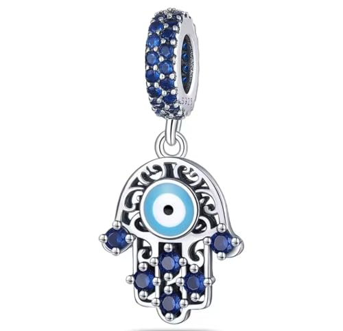 Abalorio Hamsa de plata contra mal de ojo amuleto de protección 1