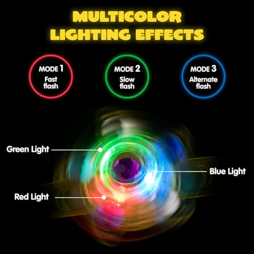 Joyin 16149 12 Pack Led Light Up Spinner Bracelets, Glow In The Dark Fidget Party Favors thumb #2