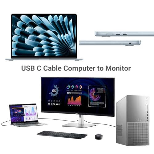 Ubluker USB C to USB C Cable 40Gbps 1M, 240W 100W 60W USB4 Cable 24PIN with Thunderbolt 4 Emarker USB Type C 48V 5A PD 3.1 Video Audio Data Charger for iPhone17 16 15 Galaxy S26 25 Display PC Macbook - Image 7