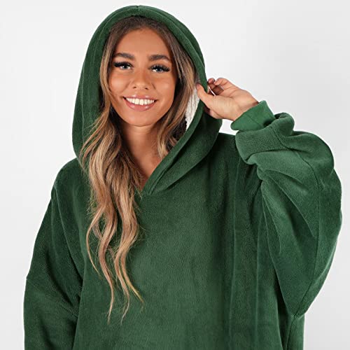 Sienna Hoodie Blanket, Mothers Day Gifts Ultra Soft Sherpa Fleece Warm Comfy Cosy Oversized Wearable Giant Sweatshirt Throw for Women Girls Adults Men Boys Kids Big Pocket - One Size