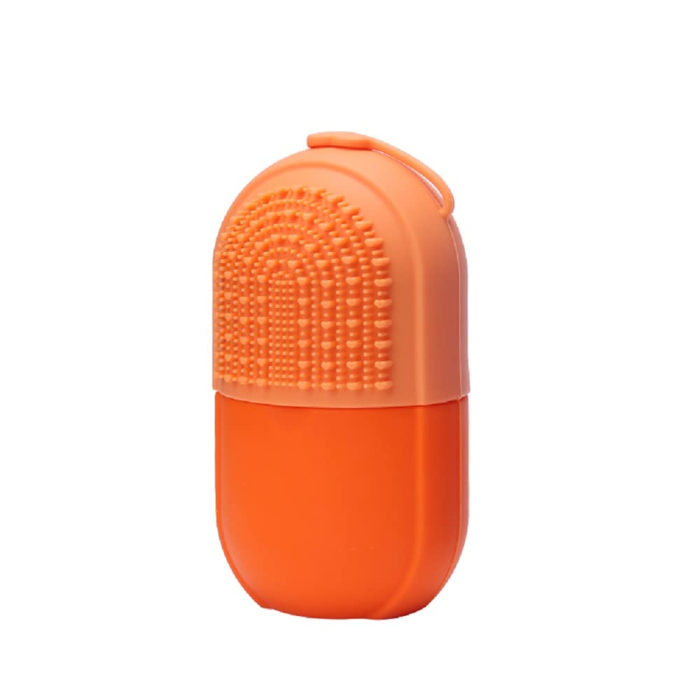 Home Cloud Ice Scrubber for Face & Eye/ 3 in 1 Ice Cube Roller Face Massager/Makeup Brush Cleaner for Glowing Skin, Shrink & Tighten Pores, Face Cleansing, Reusable Facial Skin Care Tool. (big_orange)