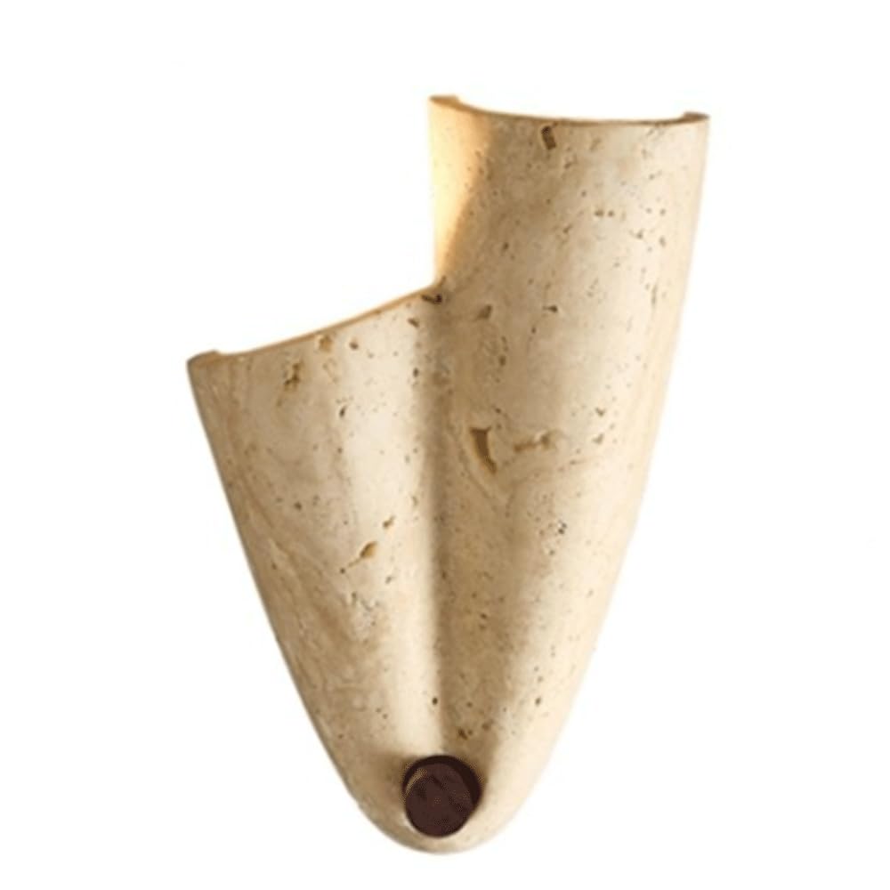 SHUANGZ Modern Art Travertine Wall Sconce, Natural Stone Wall Light Fixture, Rustic Round Wall Lamp for Bathroom, Bedroom, Living Room, Stairway, Hallway, Decoration Stone Wall Lamps Hardwired Light