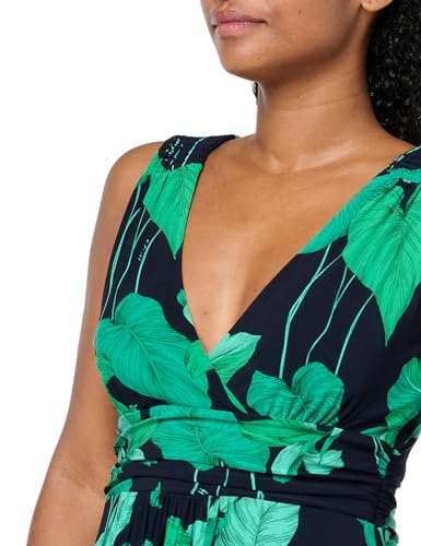 Image of Tommy Hilfiger Women's Sleeveless Surplice Neck Jersey A-Line Midi Dress