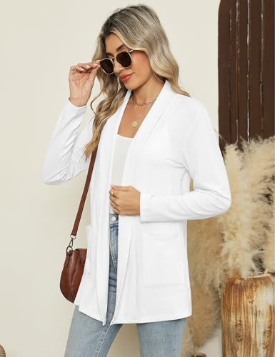 Image of Micoson Long Sleeve Lightweight Thin 2025 Summer Cardigan for Women Casual Loose Fit Kimono Cover Up with Pockets