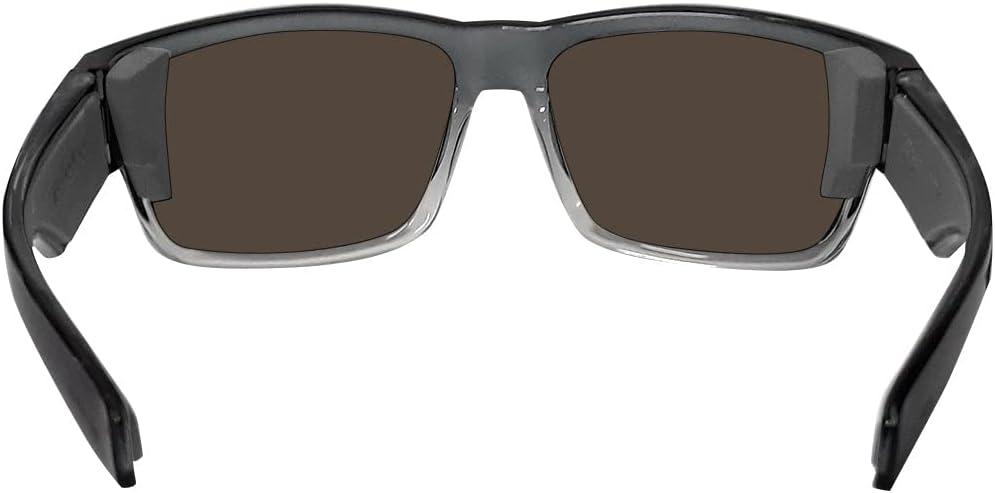 BOMBER Safety Glasses for Men, 2-Tone Smoke Frame, Ice Blue Mirror Polarized Safety Lens with Non Slip Foam Lining - TR114ICE