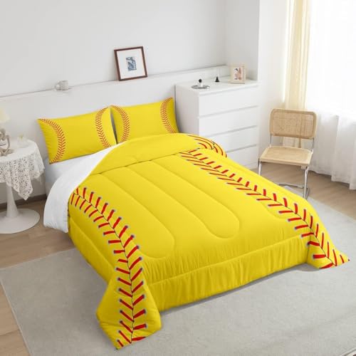 Image of Feelyou Softball Bedding Set Toddler Size for Kids Boys Girls 3Pcs