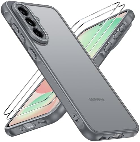 ivoler Hülle für Samsung Galaxy A56 5G mit 2 Stück Panzer Schutz Glas, [Militärstandard] Stoßfest [Kameraschutz] Handyhülle, Matt Durchscheinende Rückseite Anti-Fingerabdruck Schut