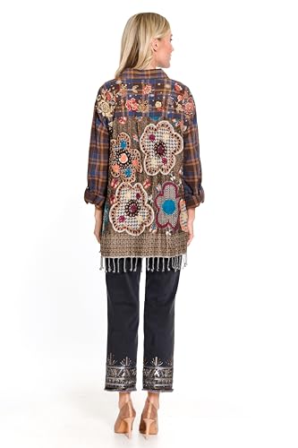 john mark Women's Embroidered and Beaded Five Pocket Pant2