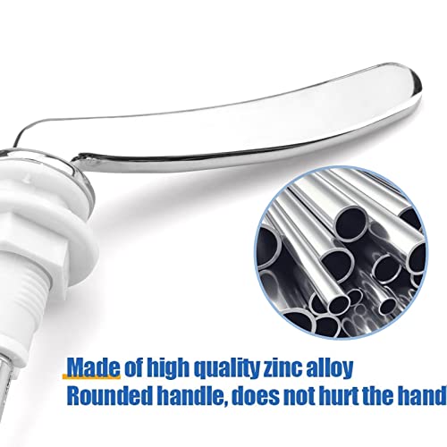Hinata Zinc Alloy Metal Flush Handle for Toilet Cistern Lever Replacement Flush Lever Kit Chrome Plated Handle with Adjustable Arm- Bending - Image 2