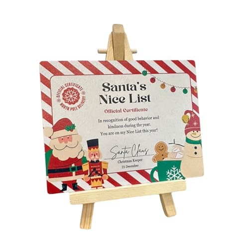 tinydabba Wooden Christmas Sign Plaque with Easel Stand by tinydabba