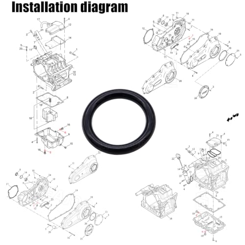 Image of 100PCS 11105 O-Ring, OEM Size Nitrile Rubber Seal, Compatible with V-Twin Cruiser & Touring Style Motorcycles - Engine, Transmission & Primary Drive - Leak Proof & Vibration Resistant (Black)