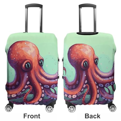 Cute Octopus Printed Luggage Cover Protector, Fits 18-32 Inch Luggage3