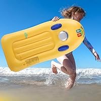 Aufblasbares Bodyboard Kinder mit Griffen, Faltbar Schwimmenboard Surfboard Kinder 112 * 51cm Tragbares Bodyboard zum Strandsurfen Pool Schwimmen Sommer Wassersport