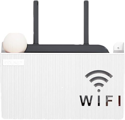 PDKREIN Wall Mounted WiFi Router Storage Box – Modern Cable Organizer & Set-Top Box Shelf | Decorative Acrylic Cover with Ventilation Holes | Space-Saving Solution for Home & Office-image-10