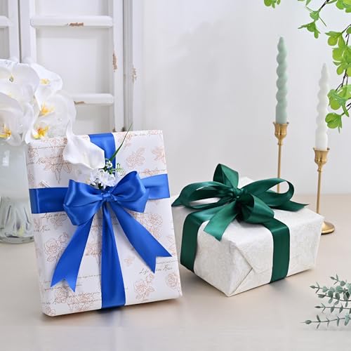 Image of Double Face Satin Ribbon 1-1 /2 inch X 50 Yards Polyester Royal Blue Ribbon for Gift Wrapping Very Suitable for Weddings Party Hair Bow Invitation Decorations