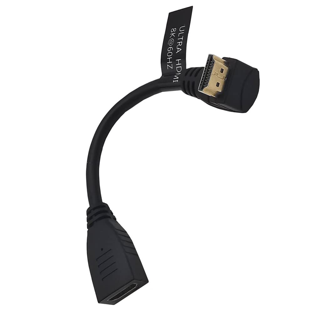 KKM-ラブショー0.15m 0.3m 0.5m~1.8m短いHDMI ケーブル，8k HDMI 延長ケーブル, 8K 60Hz HDMI 2.1オス-メス 90度L字型左右向きHDMI 延長ケーブル 高速HDMI変換48Gbps 8K 60Hz HDMI 2.1ケーブル (0.15m 下L メス-オス)