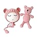 Frecoccialo Disfraza para Bebé Gorro de Ganchillo de Linda Oso, Atrezzo Disfraz Fotografia, Sombrero de Bebé Regalo para Bebé recién Nacido,2ps 1*Gorro + 1* muñeca Oso
