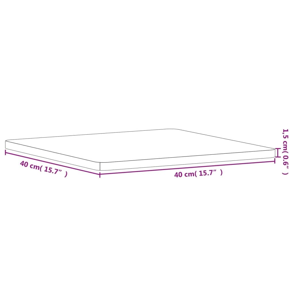 Tablero de mesa de 40 x 40 x 1,5 cm, cuadrado, madera maciza de haya lacada, robusta placa de repuesto de madera de haya para mesa de centro, mesa auxiliar y proyectos de mobiliario DIY