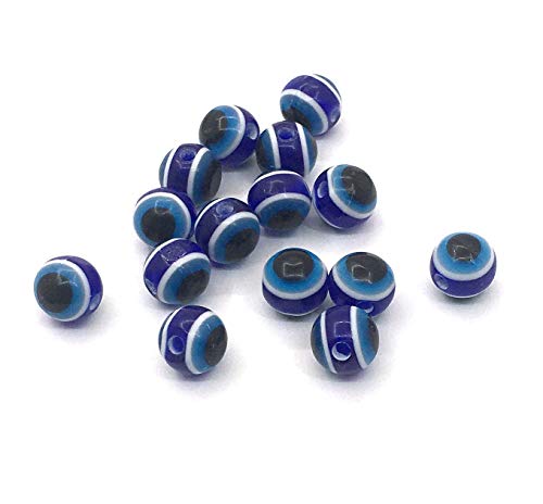 Perlin Nazar Boncuk Beads 6mm Round Evil Eye 100pcs Blue Evil Eye Beads Turkish Eye Lucky Charm Small Craft Beads for Jewellery DIY - Image 2
