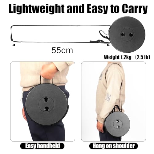Image of Portable Folding Stool, Height Adjustable 6.5 - 45 cm, Plastic Seat, Black, Modern Style, Ideal for Outdoor, Camping, Fishing, BBQ, Kitchen