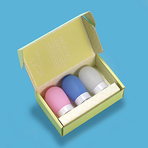 leak proof squeezable silicone travel bottles reusable refillable bottles bulb shape sustainable tsa carry on approved toiletries containers 3pcs 2oz60ml