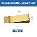 Philbinden 10Pcs Stainless Steel Money Clip Silver Slim Cash Clip for Men, Metal Money Clips Minimalist Pocket Cash Wallet (Gold)
