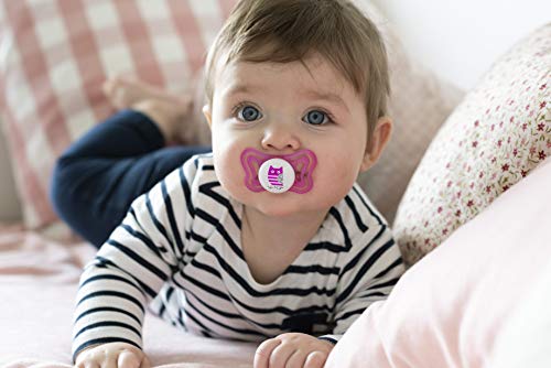 Chicco Physioforma Light Day & Night Including Glow In Dark Pacifier For Babies 6-16M, Pink, Orthodontic Nipple, Bpa-Free, 2-Count In Sterilizing Case #TOP6