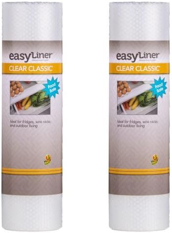 Duck Brand Clear Classic EasyLiner - Revestimiento para estantes, no adhesivo, transparente, 12 pulgadas x 20 pies, 2 rollos