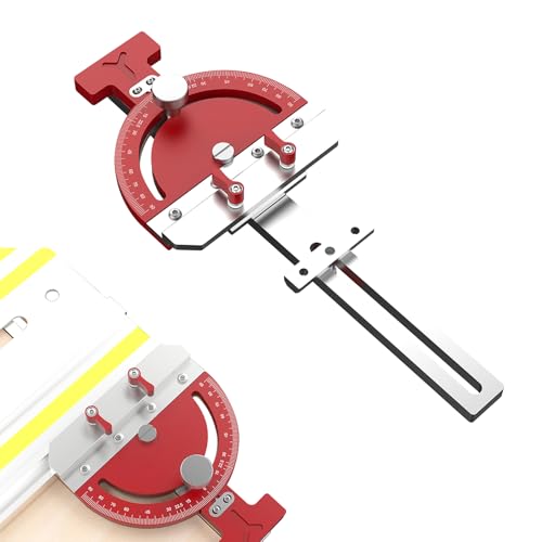 Image of Aepiraza Adjustable Multi-Angle Track Saw Guide, Table Saw Miter Gauge Multi-Angle Guide Auxiliary Clamp Fit for Makita Festool DeWalt Guide Rail