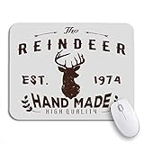 Gaming mouse pad kopf authentische hipster logo rentier und pfeile tier silhouette rutschfeste gummi backing mousepad für notebooks computer maus matten