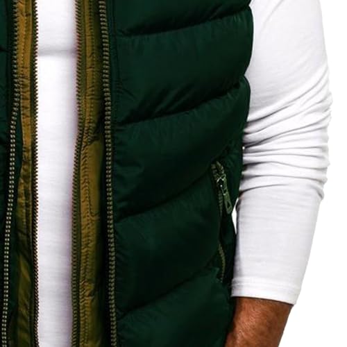 JEsilunmaMY Men's Color Block Hooded Puffer Vest Sleeveless Thicken Patchwork Down Jacket Casual Warm Padded Vest Coats4