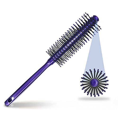 Image of Sanas Round Hair Styling Brush (1Pc) Soft Bristle Round Hair Brush Flexible Detangling Brush Roller Hair Brush Anti-Static Hair Brushes For Women (1Pc) (Assorted)