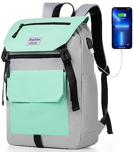YAMTION Rucksack Teenager Mädchen mit 17 Zoll Laptopfach Schultasche Jungen Schulranzen Rucksack Laptop Damen für Universität Studium Büro