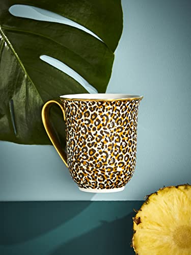 Spode x Creatures of Curiosity Coffee Mug, Leopard Print Design with Luxe Gold Handle - Image 3