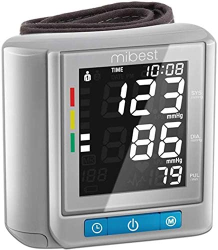 MIBEST Wrist Blood Pressure Monitor with Talking Function - BP Cuff Meter with Display - Blood Pressure Machine up 5.3"-8.5" Wrists - Blood Pressure Tester Kit with Case - Blood Pressure Gauge