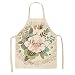 1 Pc kuchnia wodoodporny fartuch narzędzie do czyszczenia olejoodporny fartuch fartuch rodzic-dziecko kreskówka królik kwiat fartuch-zieleń wojskowa, 68x55cm adultsize