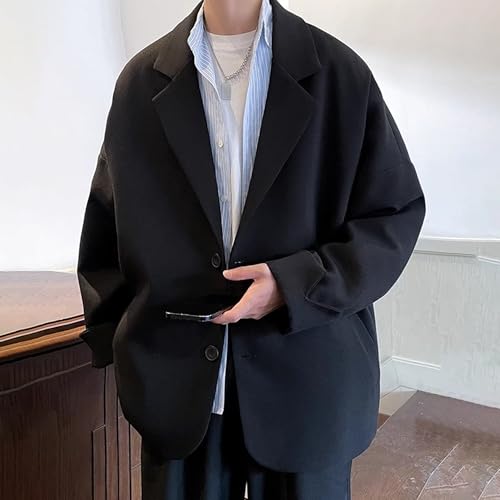 Men's Blazers Trendy Loose Suit Jackets Casual Streetwear Suit Coat Simple Regular Lapel Suit Tops4