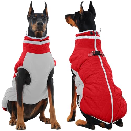 Image of Dog Jackets for Large Dogs, Warm Dog Winter Coat with Harness, XXXL