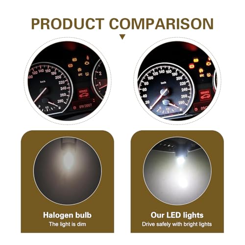 10 LED T4.2 para tablero de auto, luz blanca miniatura 4