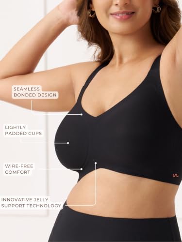 Image of Everyday Comfort Jelly Bra | Wire-Free Jelly Soft Technology with Side Silicone Fillers | Lightly Padded, Seamless Design with Wide Straps & Removable Pads | Breathable Everyday Bra for Women |
