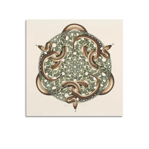 Toile M. C. Escher Serpents 50x50 cm pour habiller un mur vide avec élégance
