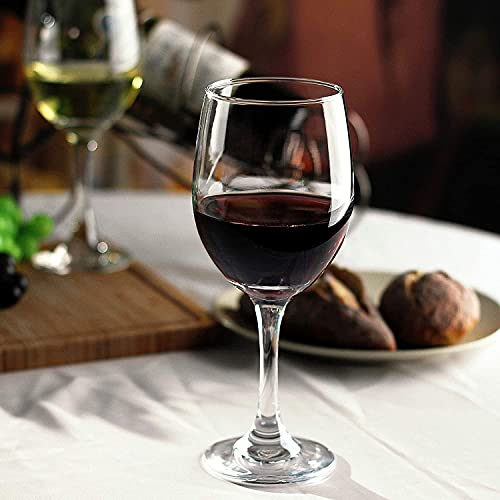 Image of bellemax 470ML Round Wine Glasses, Premium Crystal Clear Stemmed Wine Glasses for Red & White Wine, Cocktail, Mocktails, Juice & Water, Elegant Drinking Glasses Set of 4