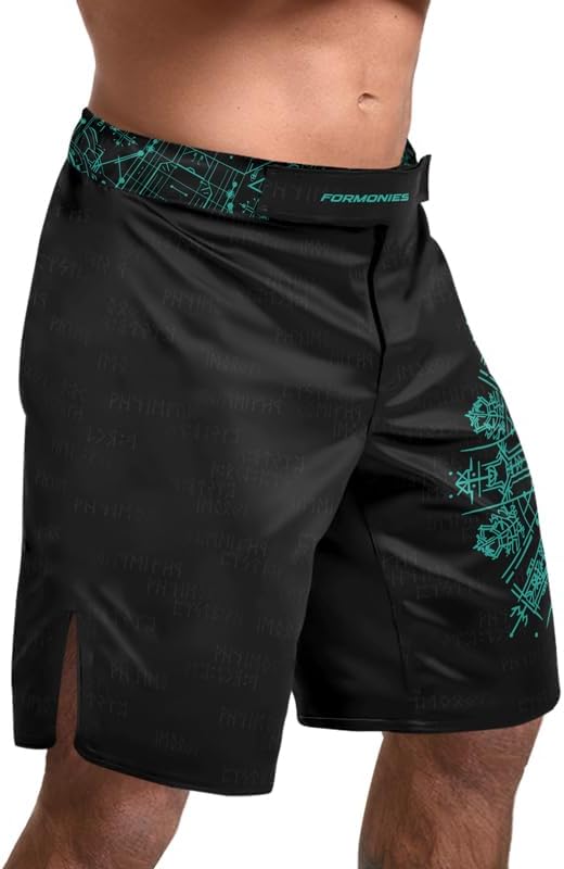 FORMONIES Cyber Viking Men Fighting Shorts for Boxing MMA BJJ Jiu Jitsu Shorts Men Kickboxing Shorts