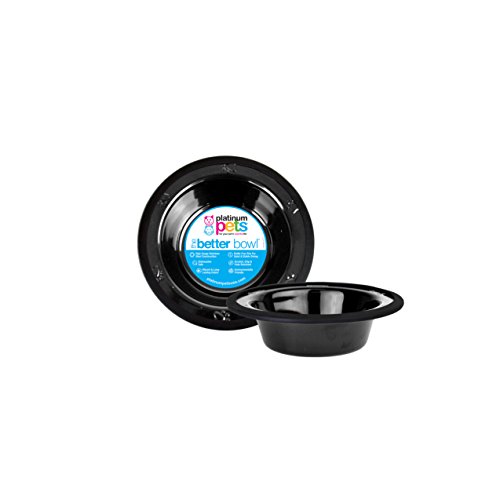 Platinum Pets Edelstahl für 1 Tasse mit breitem Rand Schüssel, schwarz