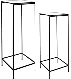 ▪ Matière : Fer ; Verre HOME DECO FACTORY Sellette Plateau Imitation marbre Felicity Lot de 2